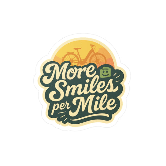 E bike Sticker – "More Smiles per Mile" Electric Bike Decals, Waterproof Vinyl, for Laptop, Water Bottle, ecycling & E Cyclist Enthusiasts