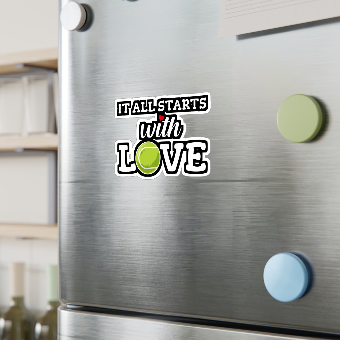 It All Starts With Love - Tennis Sticker for Wall, Laptop, Window, Truck, Car Tennis Gift Vinyl Love Decal Sticker