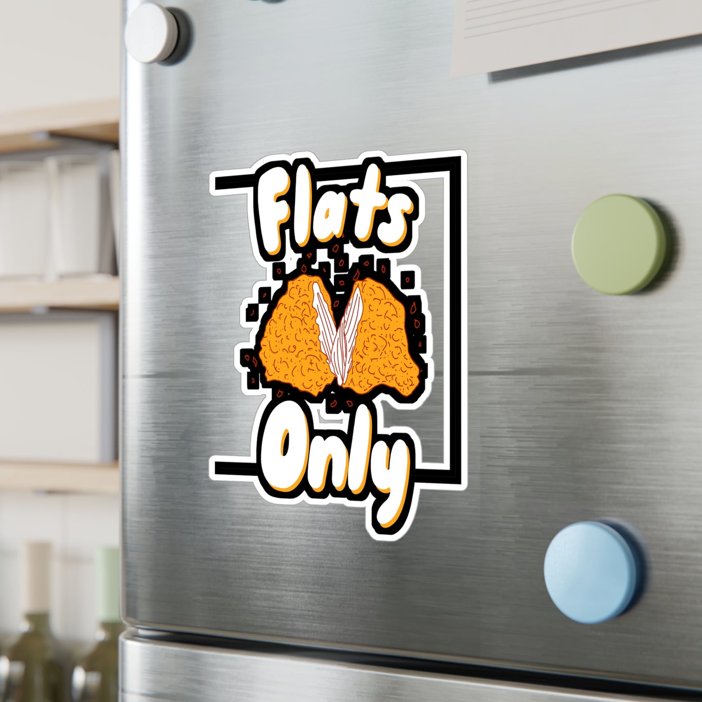 Flats Only - Fried Chicken Sticker for Wall, Laptop, Window, Truck, Car Fried Chicken Gift Vinyl Wings Buffalo Decal Sticker