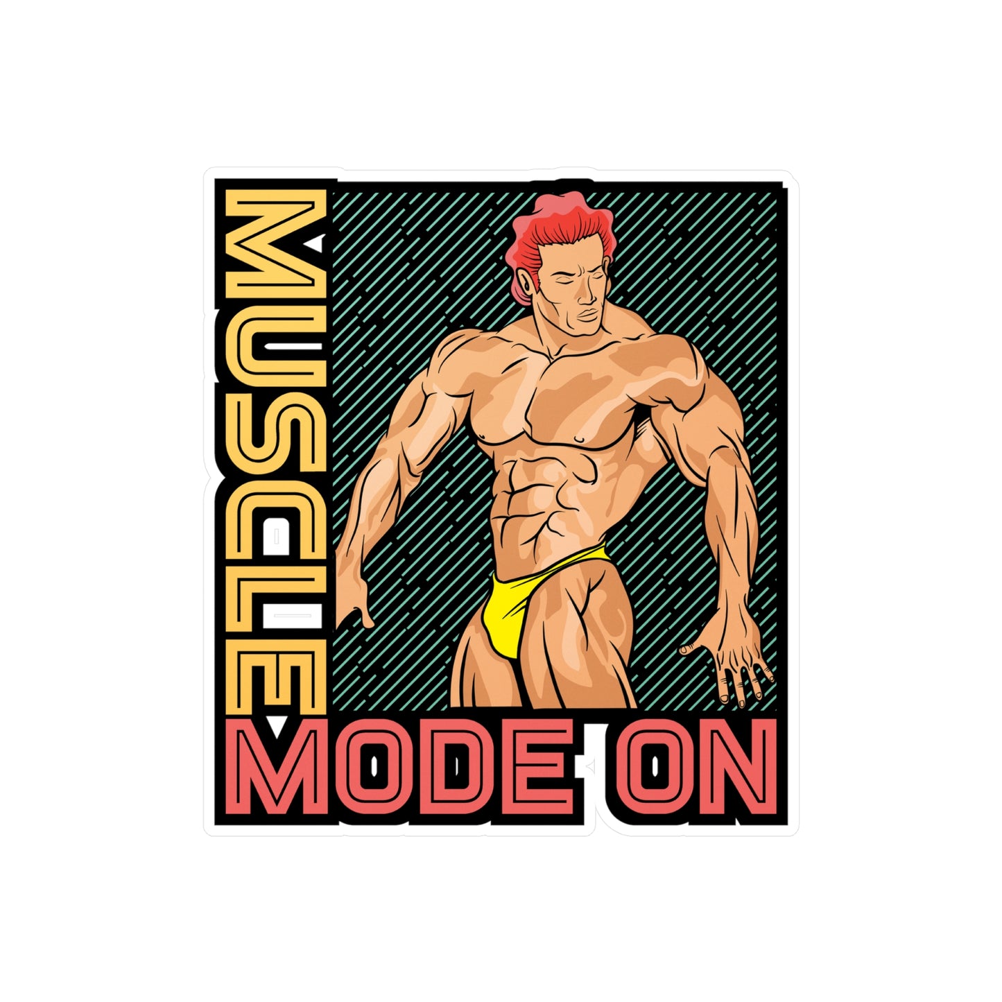 Muscle Mode On - Workout Sticker for Car Window Laptop Sticker. Water Bottle Sticker, Vinyl Gym Decal, Fitness Sticker - Workout Gift