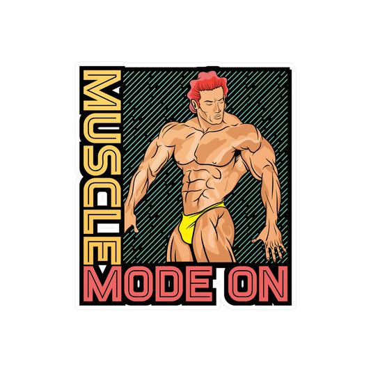 Muscle Mode On - Workout Sticker for Car Window Laptop Sticker. Water Bottle Sticker, Vinyl Gym Decal, Fitness Sticker - Workout Gift