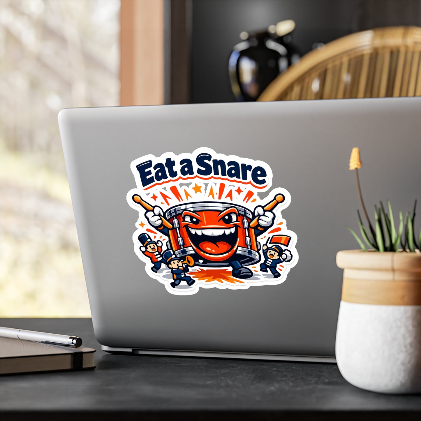 Marching Band Sticker Eat a Snare drummer design vinyl waterproof decals for laptop water bottle band director gift mellophone