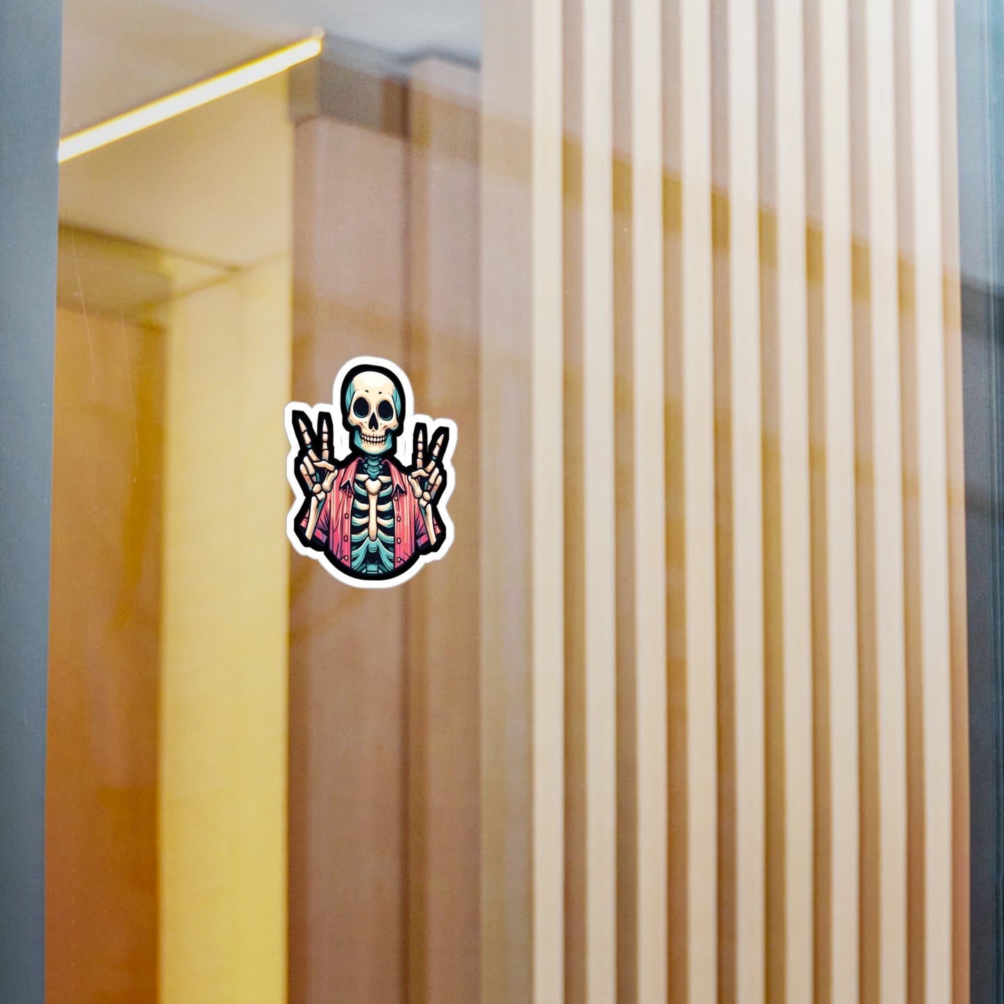 Skeleton Peace - Skeleton Sticker for Car Window Laptop Sticker. Water Bottle Sticker, Vinyl Peace Decal, Bones Sticker - Skeleton Gift