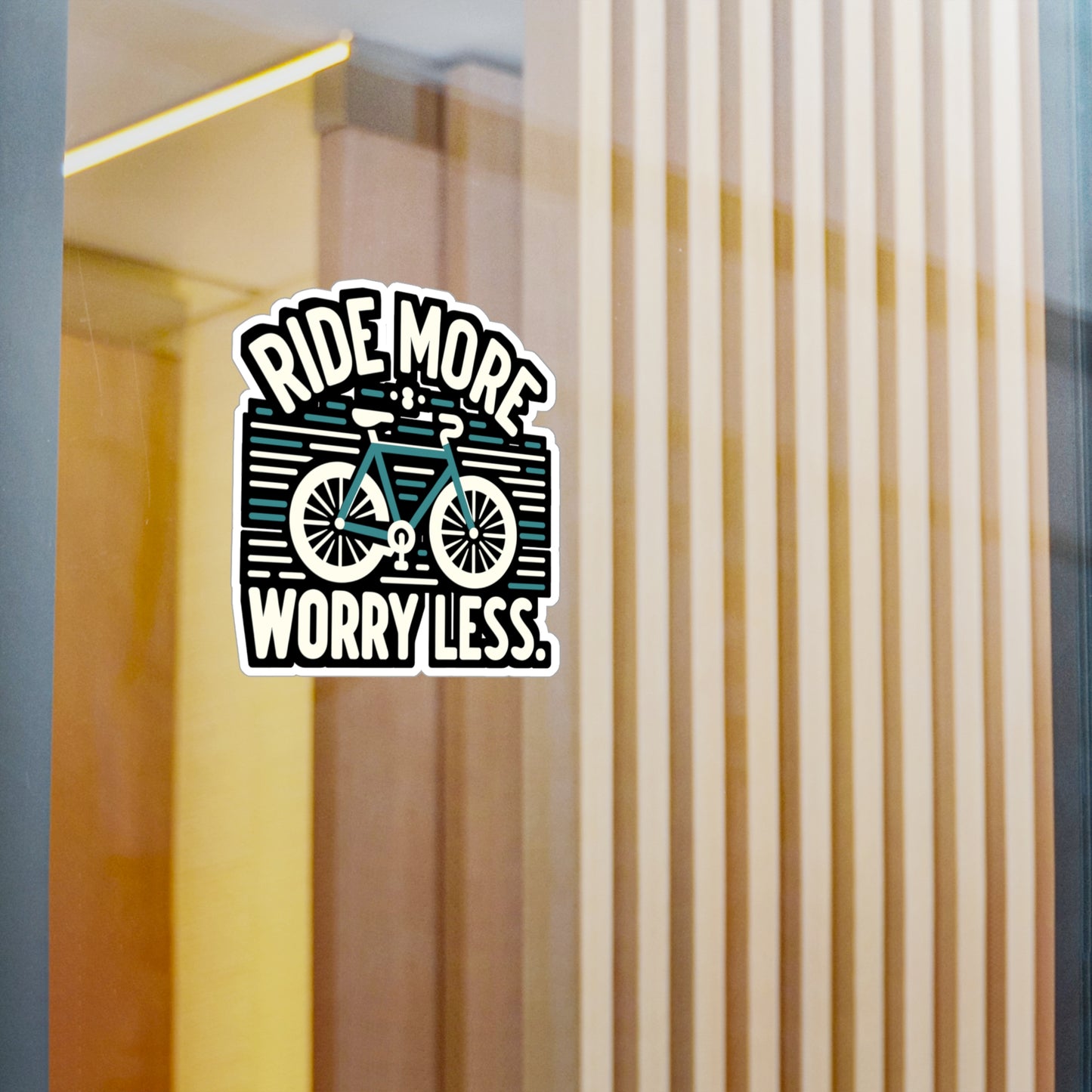Ride more, worry less - Cycling Sticker for Wall Laptop Sticker. Water Bottle Sticker, Vinyl Cyclist Decal - Cycling Gift