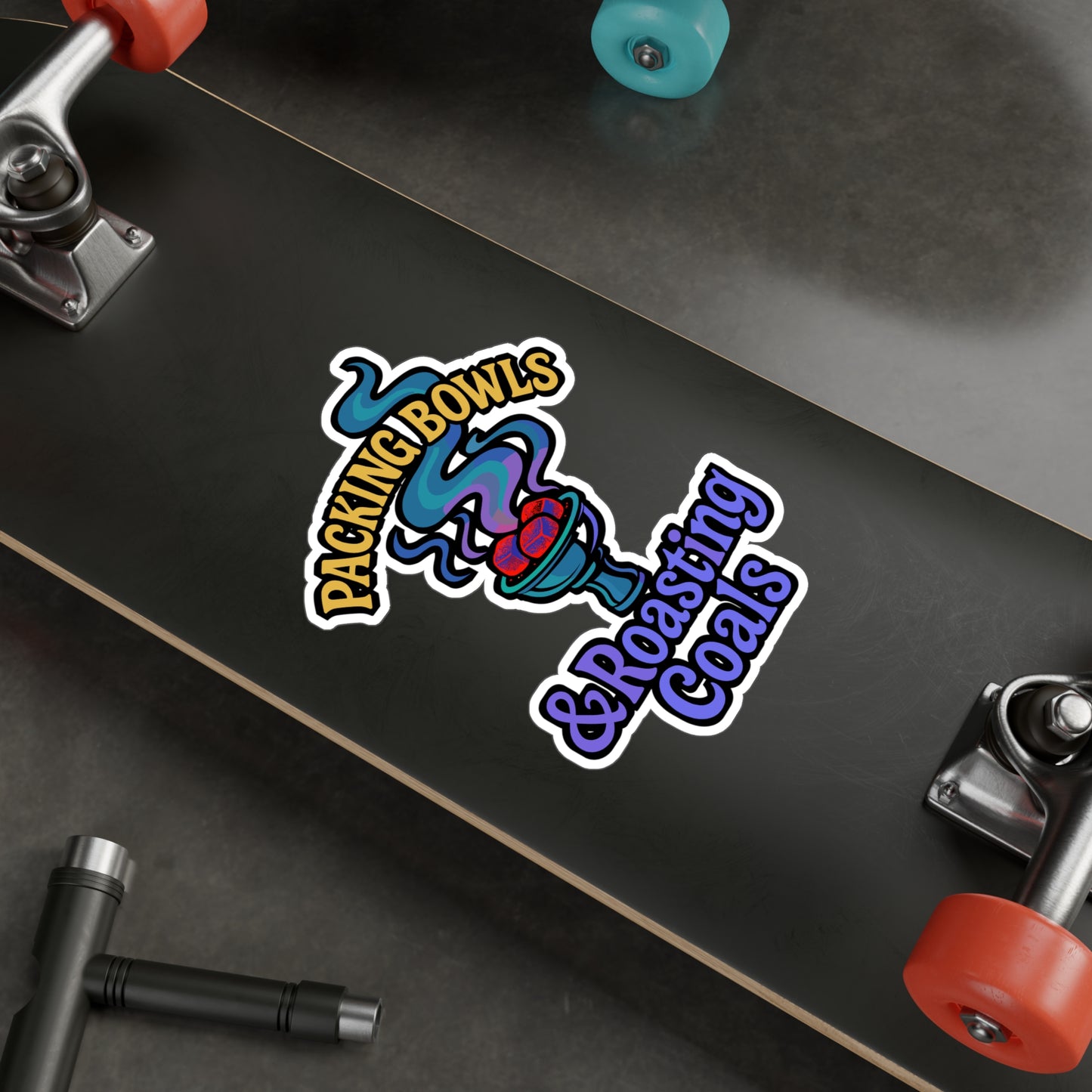 Packing Bowls & Roasting Coals – Hookah Sticker for Laptop, Water Bottle & More | Funny Shisha Vinyl Decal Gift