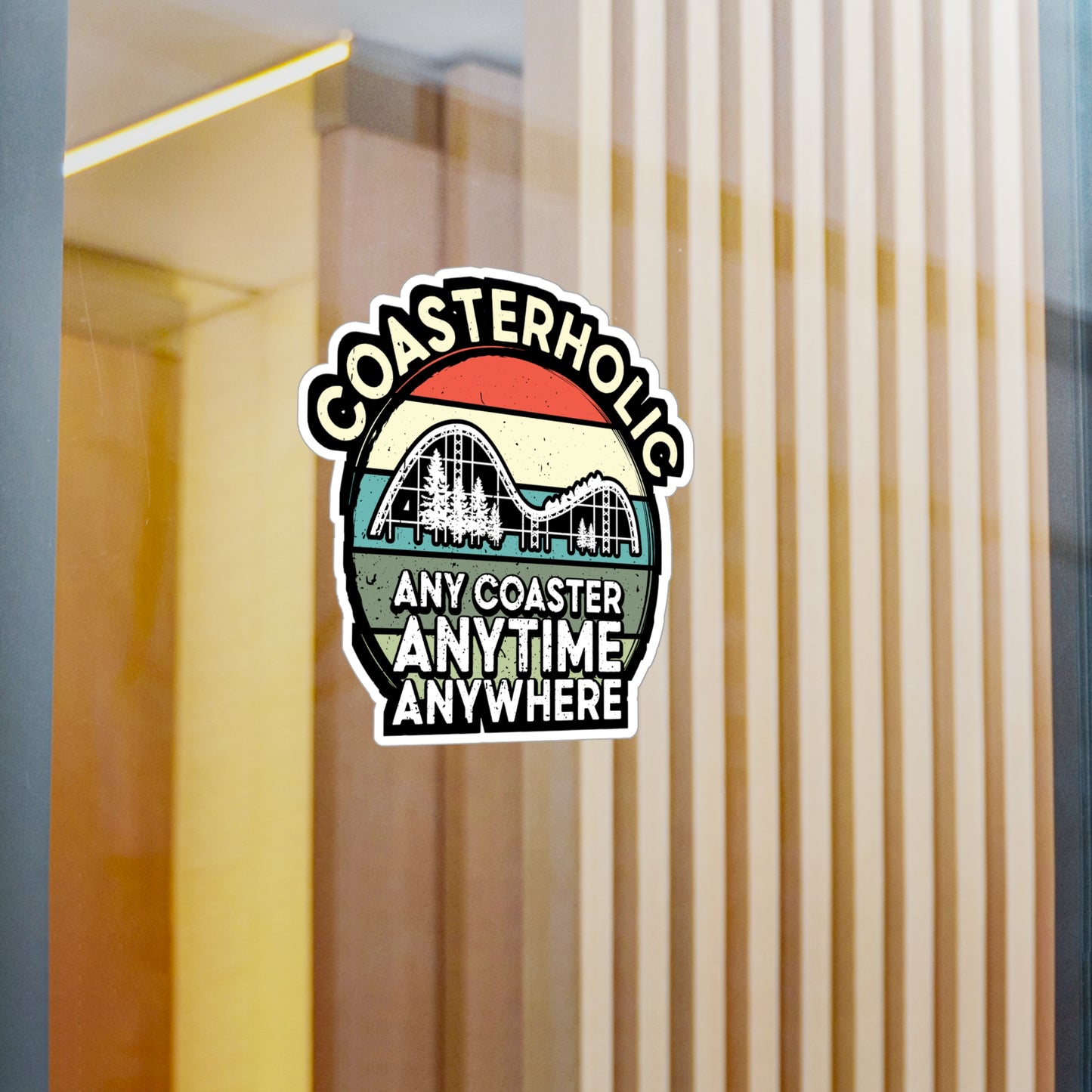 Rollercoaster Any Coaster Anytime Anywhere - Adventure Sticker for Laptop Sticker. Water Bottle Sticker, Vinyl Roller Decal - Adventure Gift