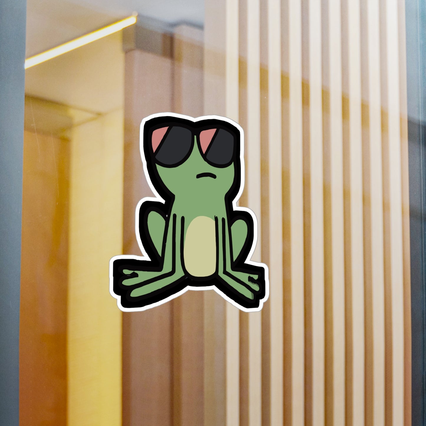 Frog with Sunglasses - Frog Sticker for Car Window Laptop Sticker. Water Bottle Sticker, Vinyl Sunglasses Decal, Cool Sticker - Frog Gift