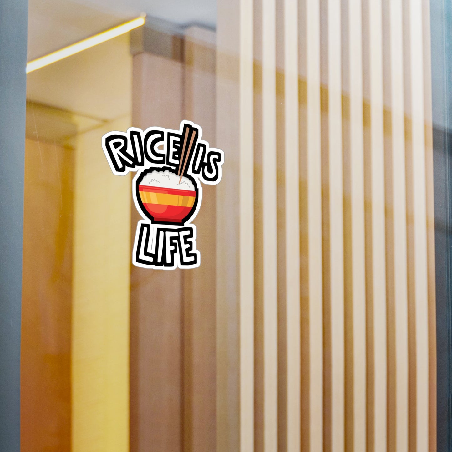 Rice is Life - Japanese Sticker for Wall, Laptop, Window, Truck, Car Japanese Gift Vinyl Food Decal Sticker