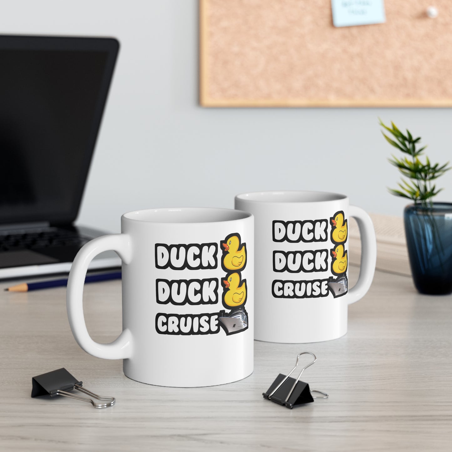 Duck Duck Cruise - Cruising Mug for Coffee 11oz. Cruising Cup, White ceramic, Cruise-ship Mug, Holidays Tea Cup - Cruising Gift