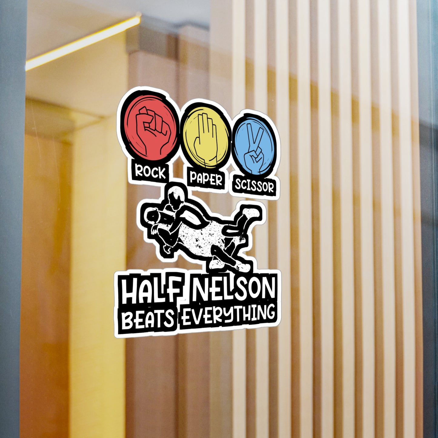 Rock Paper Scissor - Wrestle Sticker for Wall, Laptop, Window, Truck, Car Wrestle Gift Vinyl Wrestling Decal Sticker