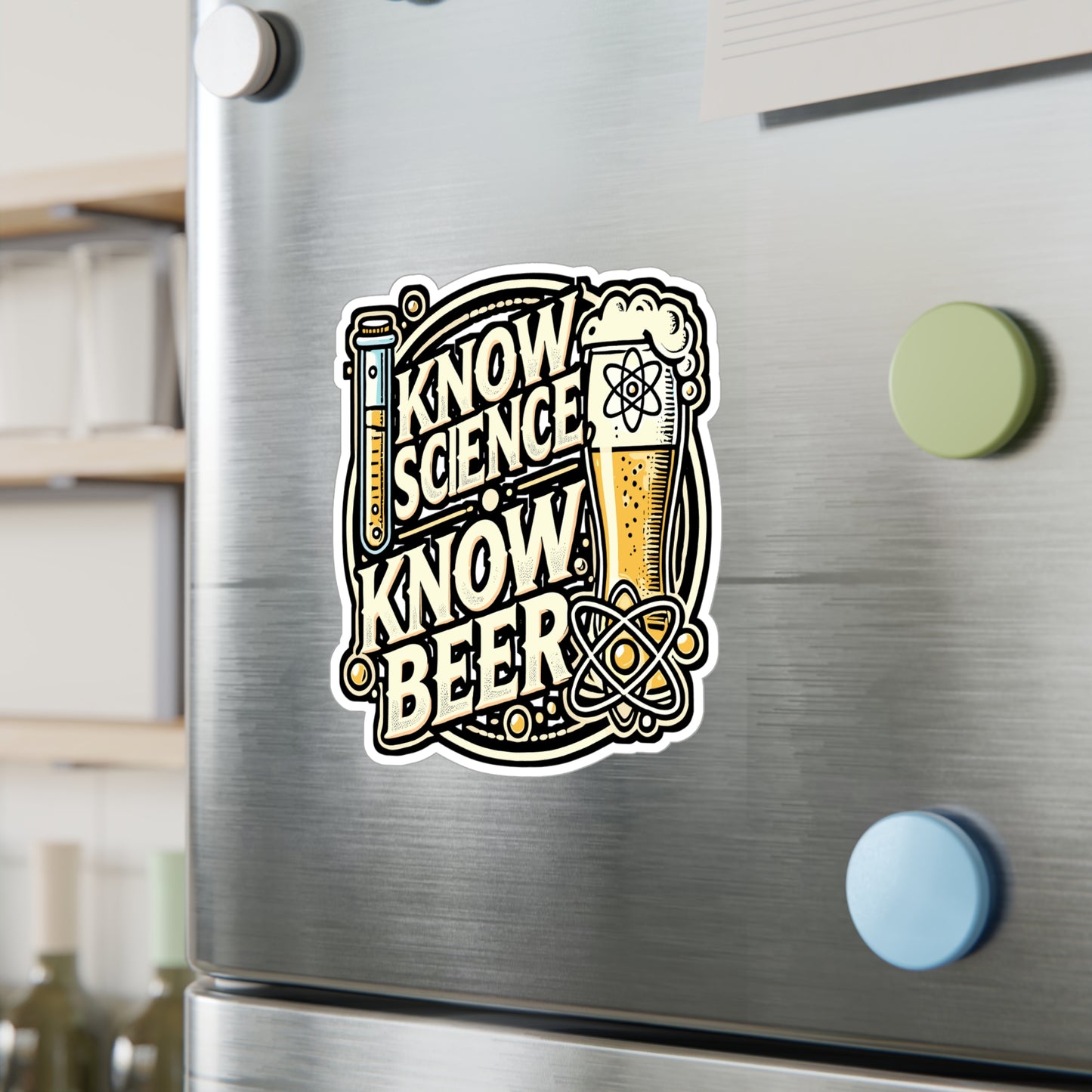 Know Science Know Beer – Vinyl Beer Sticker for Car, Laptop & Water Bottle | Funny Science Decal, Drinking Gift for Beer Lovers