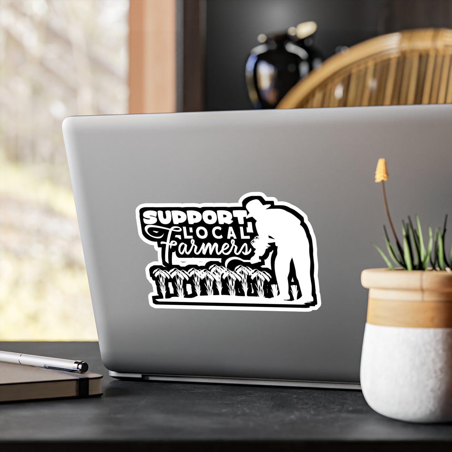 Support Local Farmers - Farmer Sticker for Car Window Laptop Sticker. Water Bottle Sticker, Vinyl Farm Decal, Farming Sticker - Farmer Gift