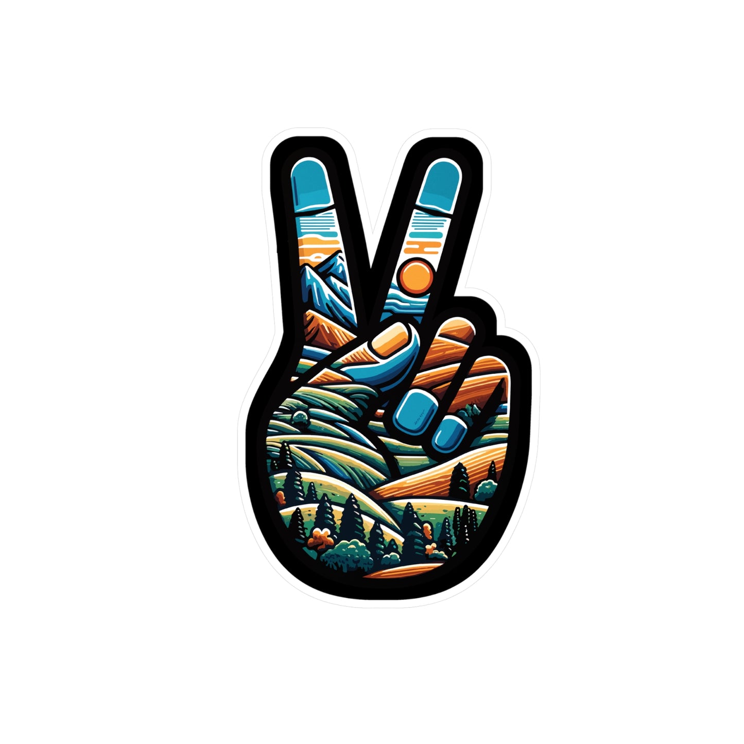 Peace Outdoor Forest Camping - Camping Sticker for Laptop Sticker. Water Bottle Sticker, Vinyl Adventure Decal - Camping Gift