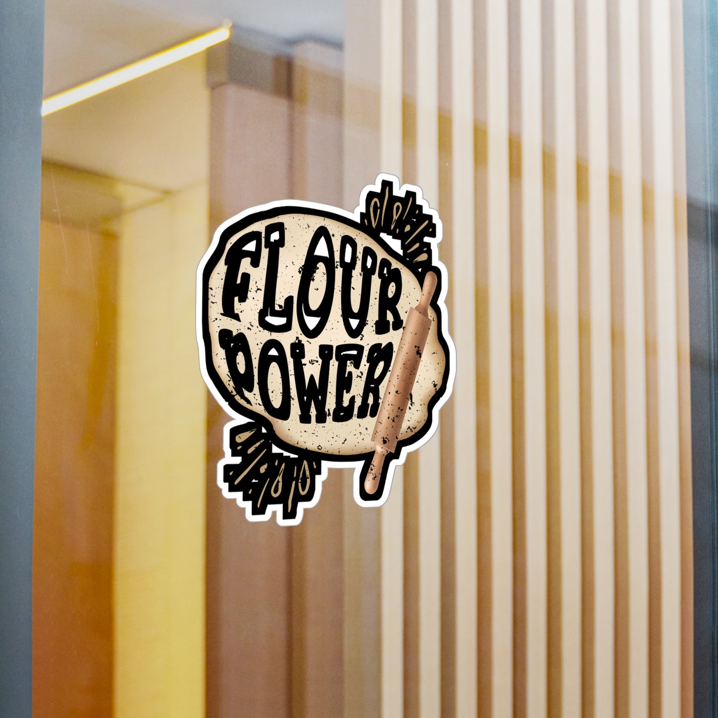 Flour Power - Baking Sticker for Car Window Laptop Sticker. Water Bottle Sticker, Vinyl Cake-decorator Decal, Baker Sticker - Baking Gift