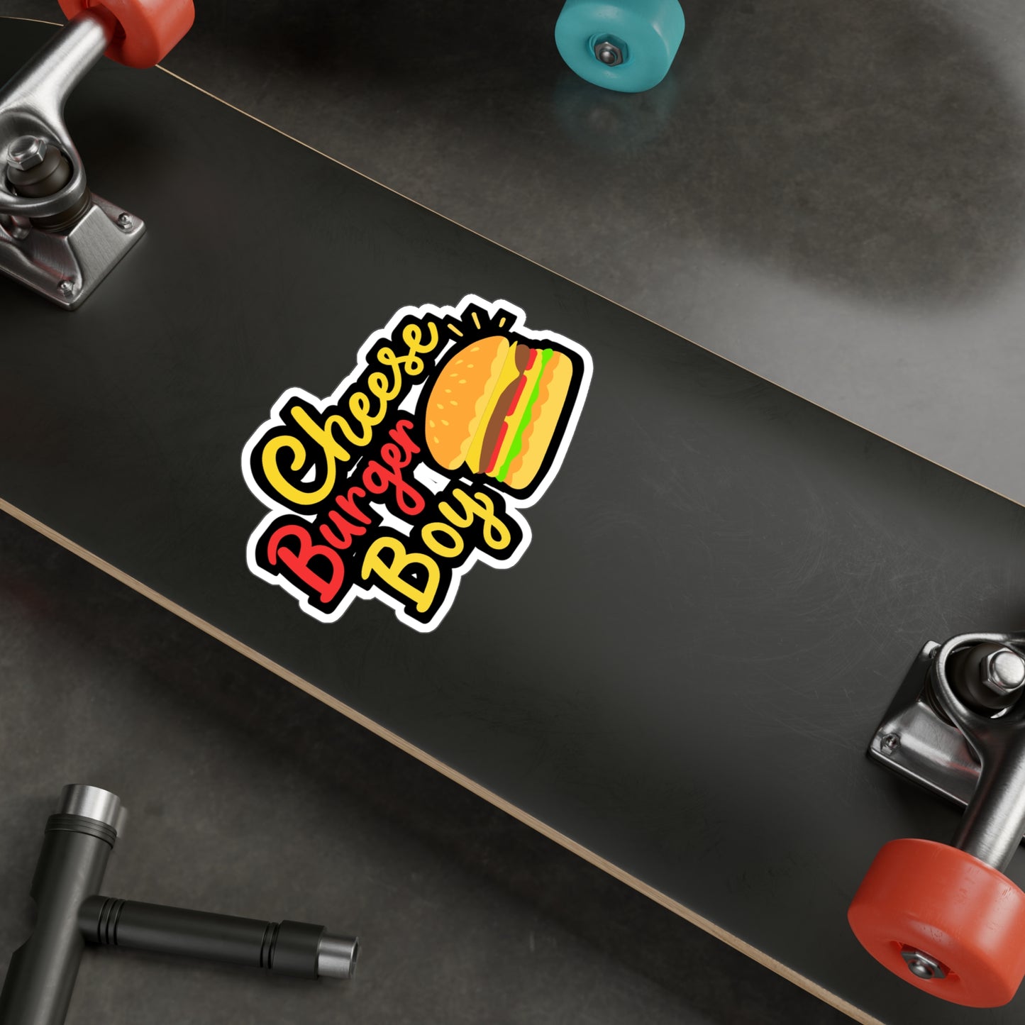 Cheeseburger Boy - Cheeseburger Sticker for Laptop Sticker. Water Bottle Sticker, Vinyl Buns Decal - Cheeseburger Gift