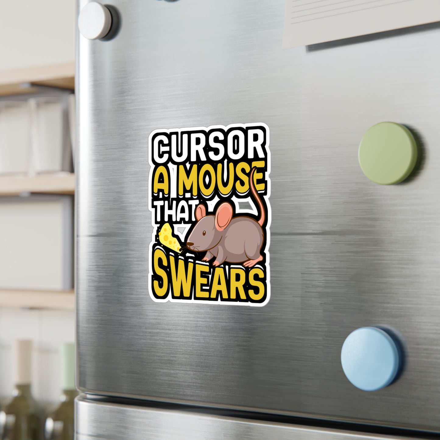 Cursor A Mouse That Swears - Rat Sticker for Car Window Laptop Sticker. Water Bottle Sticker, Vinyl Rats Decal, Pet Sticker - Rat Gift