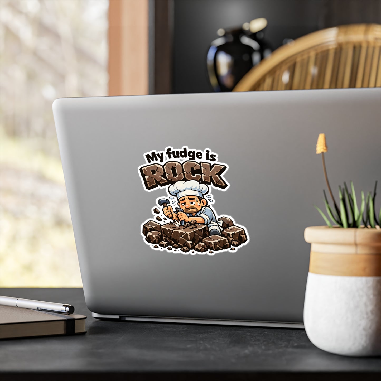 Baking Sticker "My fudge is rock" Funny Baker Vinyl Waterproof decals for Laptop Water Bottle, Sourdough Soggy Humor