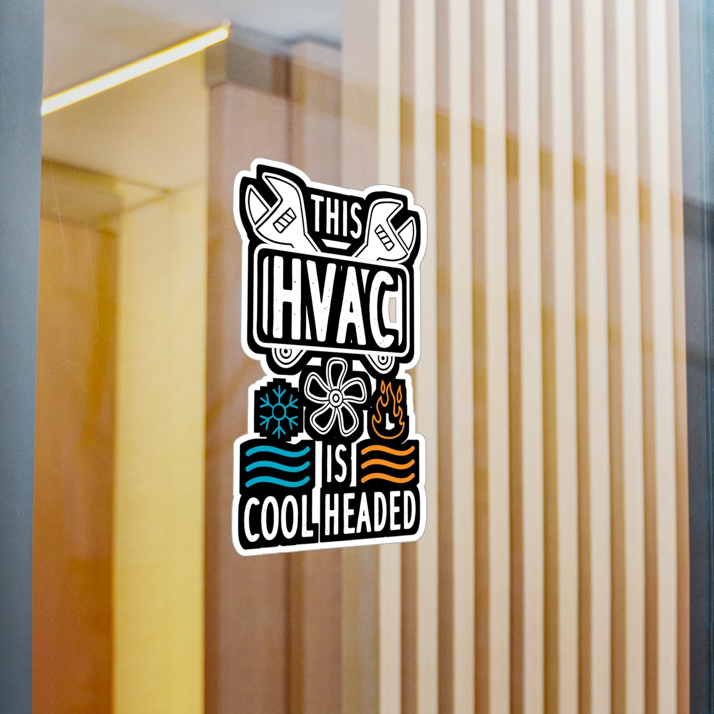 This HVAC Is Cool Headed - HVAC Sticker for Laptop Sticker. Water Bottle Sticker, Vinyl Air-conditioner Decal - HVAC Gift