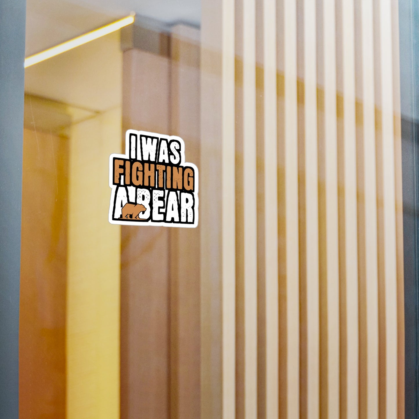 I Was Fighting A Bear - Broken Sticker for Car Window Laptop Sticker. Water Bottle Sticker, Vinyl Arm Decal, Fracture Sticker - Broken Gift