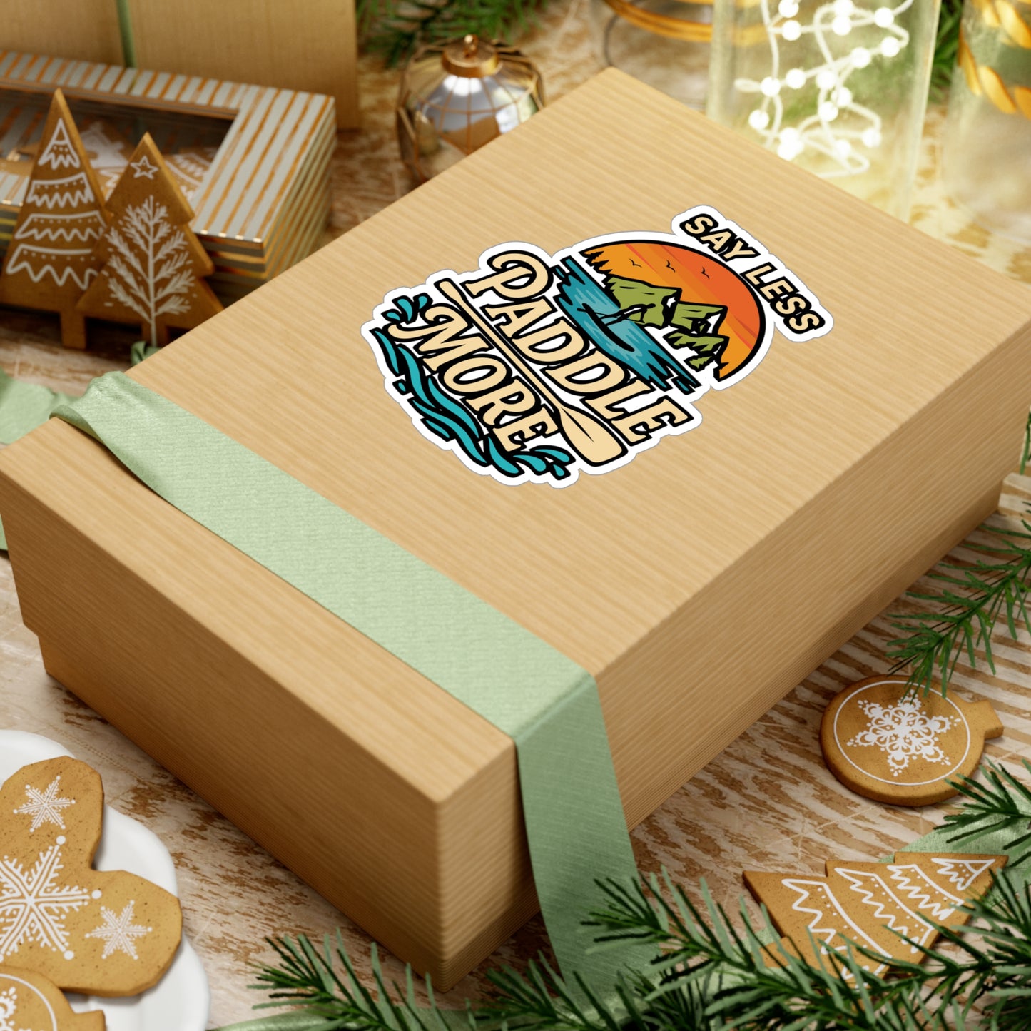 Say Less Paddle More – Rowing Sticker for Car, Laptop or Water Bottle | Vinyl Decal & River Sports Gift