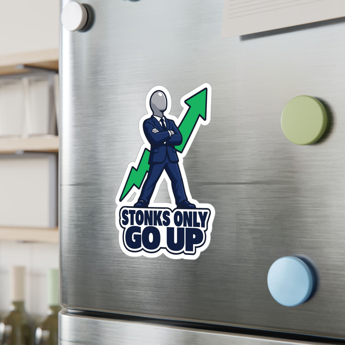 Day Trading Sticker - Stonks Only Go Up Decals for Stock Market Traders and Forex Fans, Laptop or Water Bottle Decor