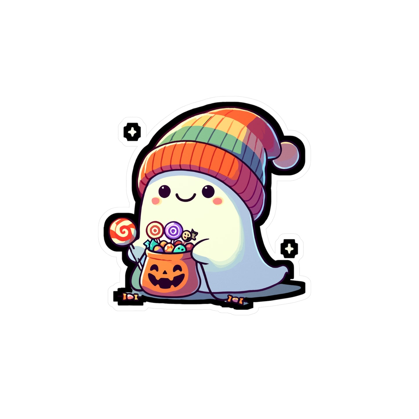 Halloween Costume Ghost Sweets - Halloween Sticker for Laptop Sticker. Water Bottle Sticker, Vinyl Ghost Decal - Halloween Gift