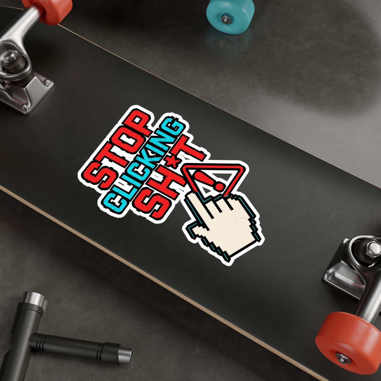 Stop Clicking Sh*t – Cybersecurity Sticker for Laptop or Water Bottle | Funny IT Meme, Vinyl Firewall Decal, Hacker Gift