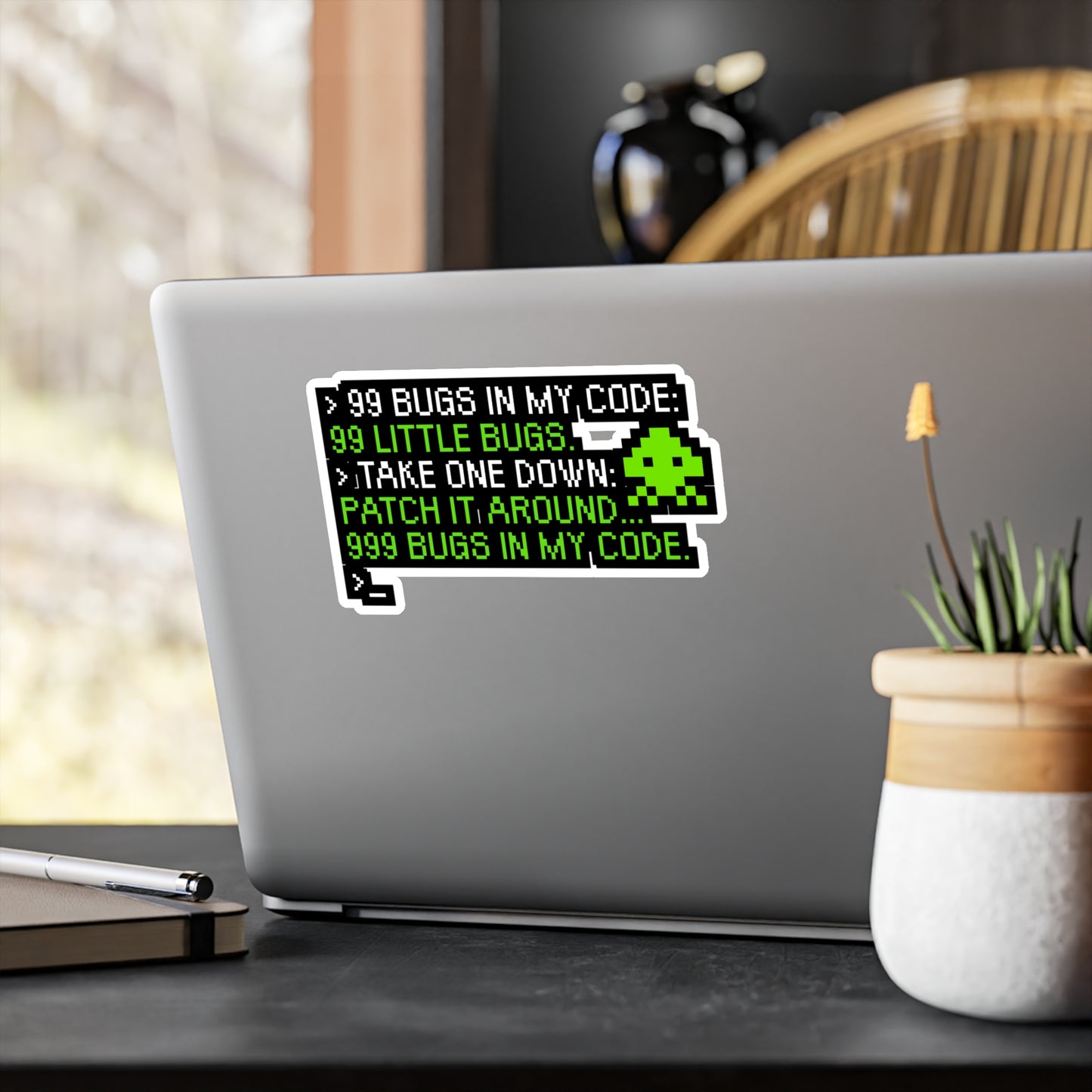 99 bugs in the code - Software developer Sticker for Wall, Laptop, Window, Truck, Car Software developer Gift Vinyl Computer Decal Sticker