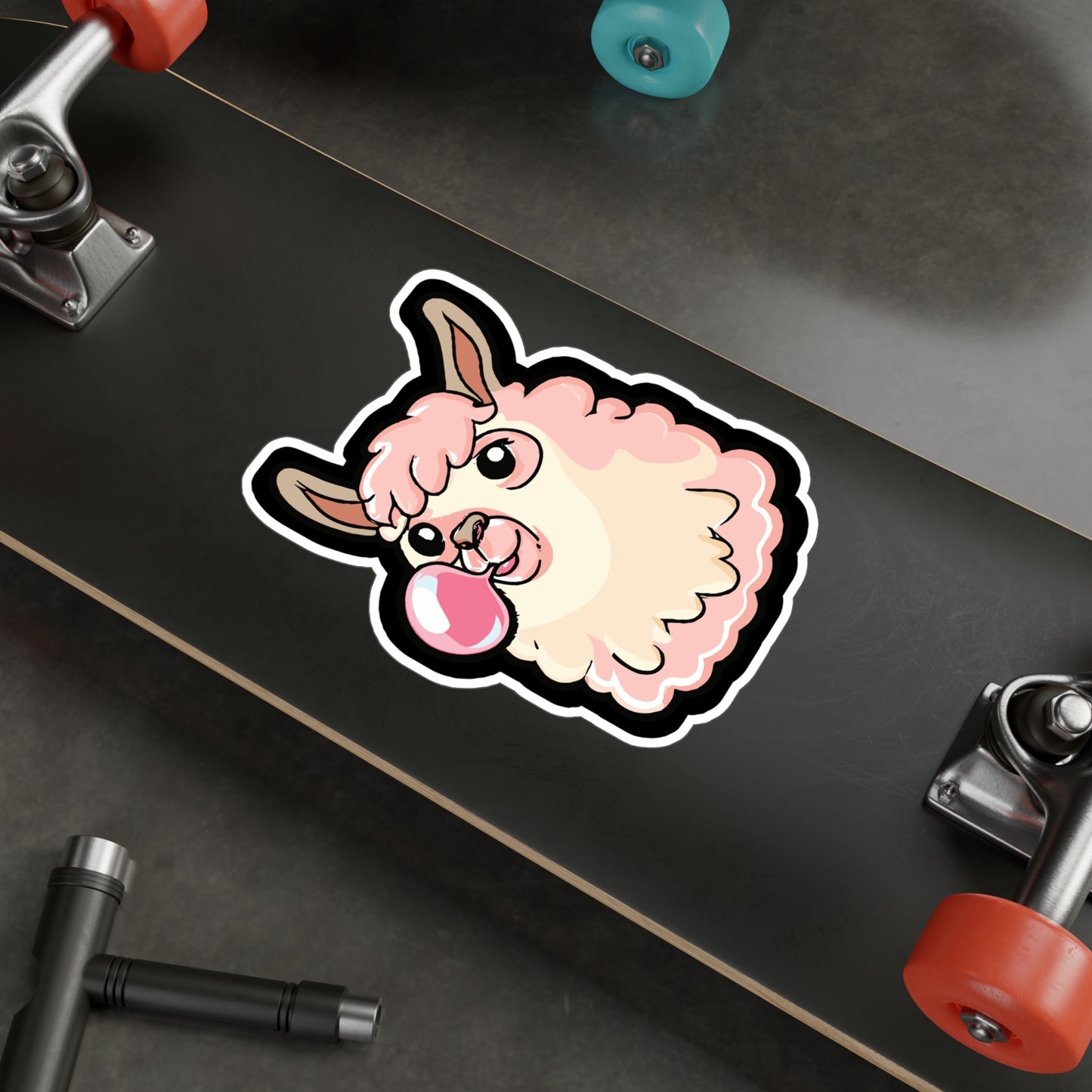 Llama with Bubblegum - Llama Sticker for Car Window Laptop Sticker. Water Bottle Sticker, Vinyl Bubblegum Decal, Quirky Sticker - Llama Gift