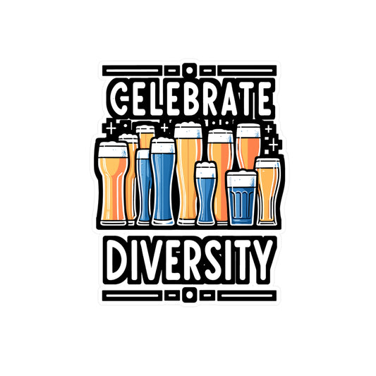 Celebrate Diversity - Craft-beer Sticker for Laptop Sticker. Water Bottle Sticker, Vinyl Virginia Decal - Craft-beer Gift