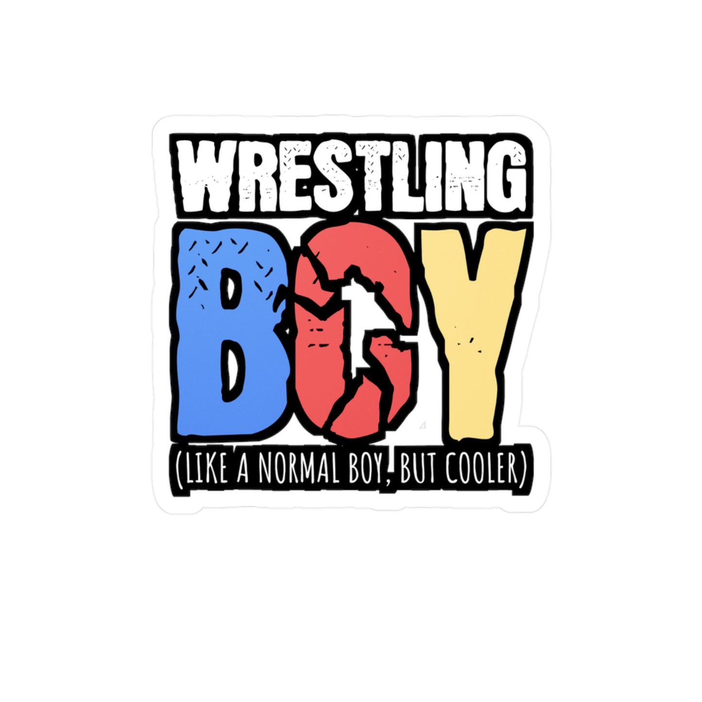 Wrestling Boy - Wrestle Sticker for Car Window Laptop Sticker. Water Bottle Sticker, Vinyl Wrestling Decal, Offense Sticker - Wrestle Gift