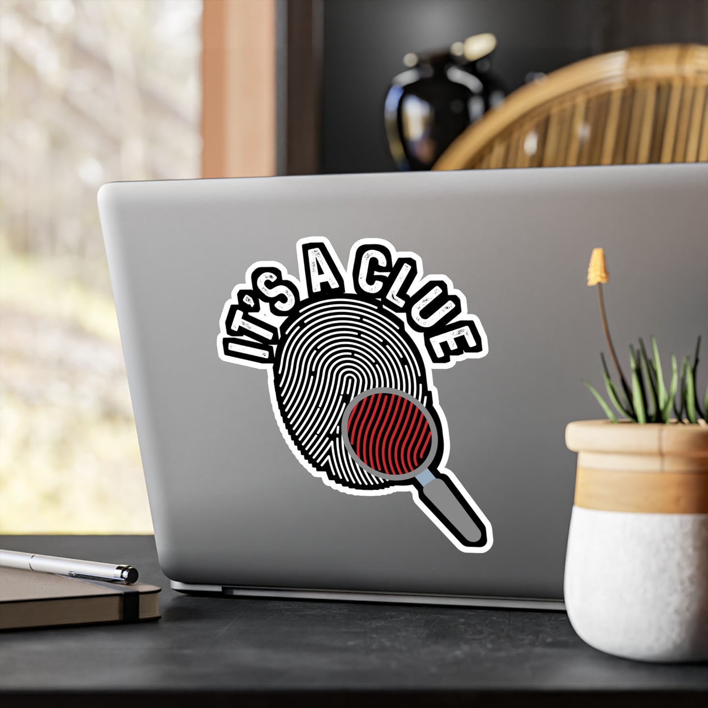 It's A Clue | Detective Sticker | Spying Decals | Investigator Laptop Sticker | Detective Gift | Spying Gift