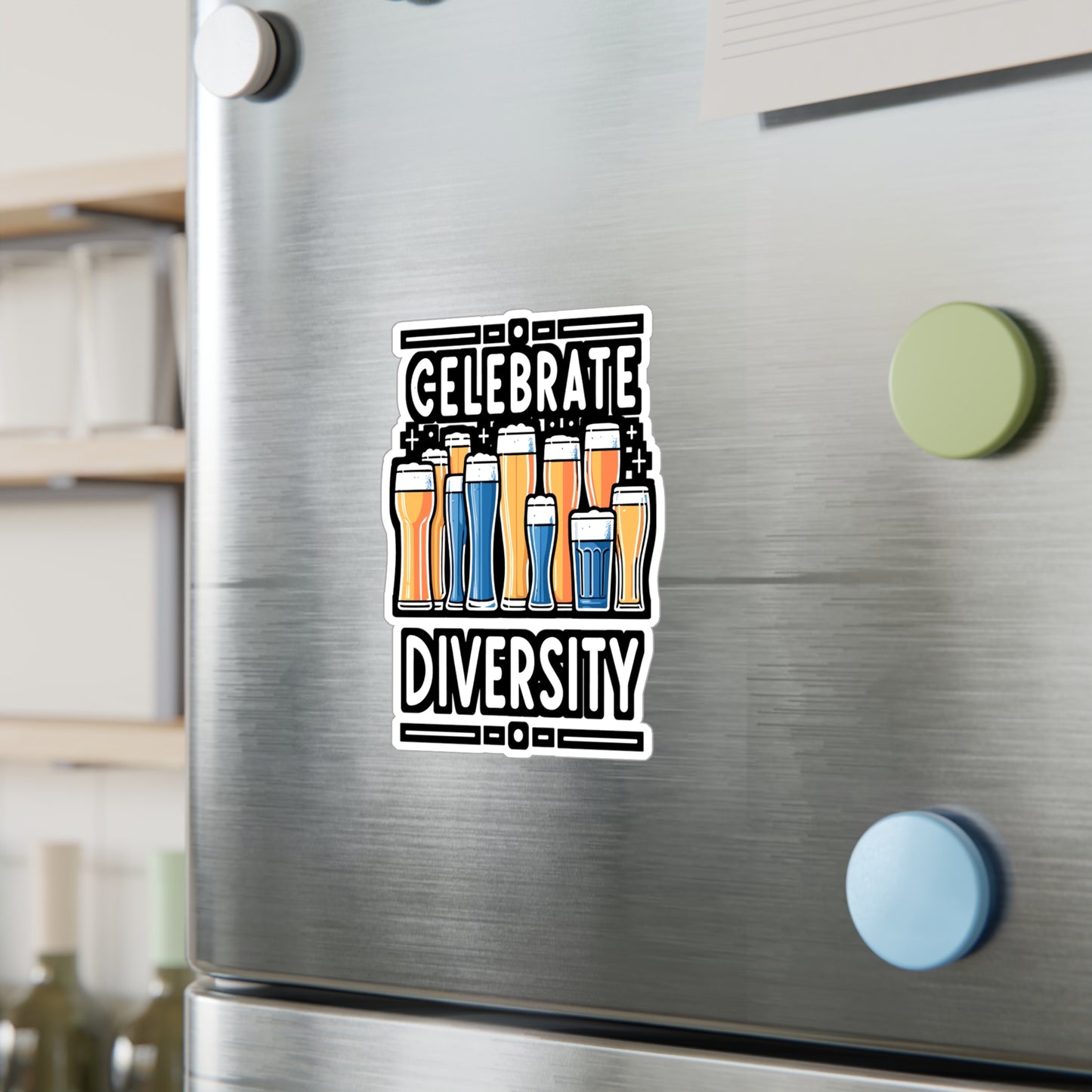 Celebrate Diversity - Craft-beer Sticker for Laptop Sticker. Water Bottle Sticker, Vinyl Virginia Decal - Craft-beer Gift