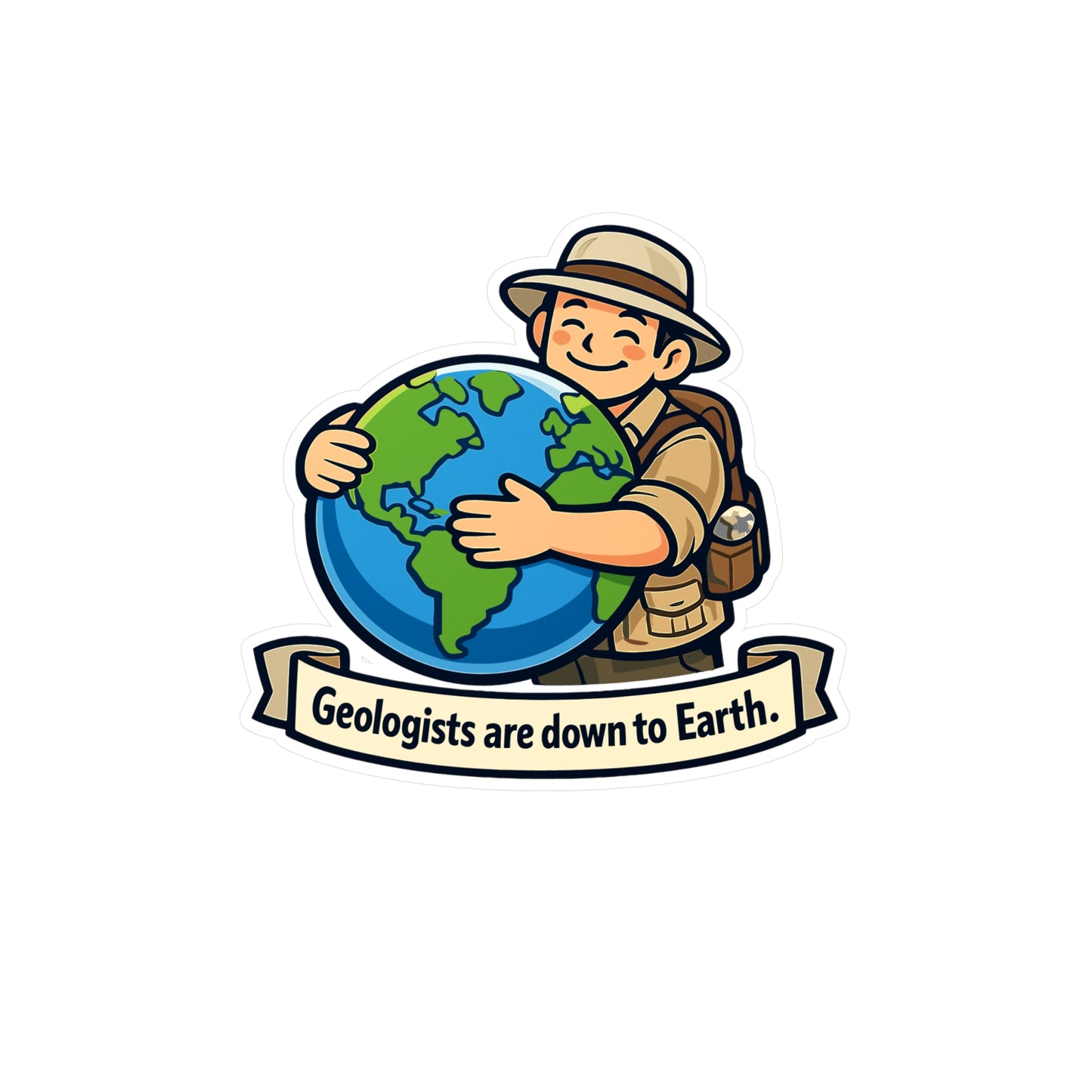 Geologie Sticker – Geologists are down to Earth Design, Geology Rocks Minerals Tectonics Vinyl sticker decals for Laptop, Water Bottle, Waterproof