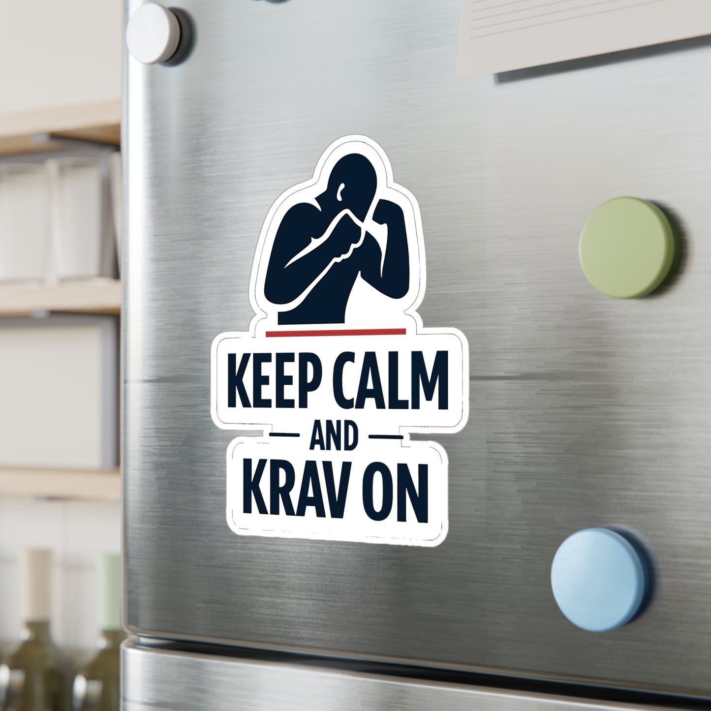 Krav Maga Sticker Keep Calm and Krav On - Martial Arts Self Defense Fitness Vinyl Waterproof decals for Laptop Water Bottle