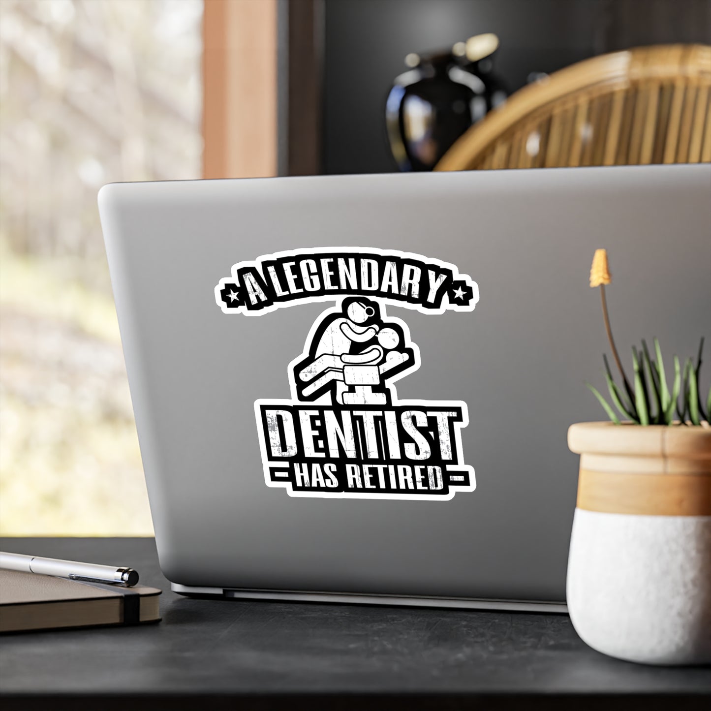 Dentist Retired - Dentist Sticker for Car Window Laptop Sticker. Water Bottle Sticker, Vinyl Teeth Decal, Tooth Sticker - Dentist Gift