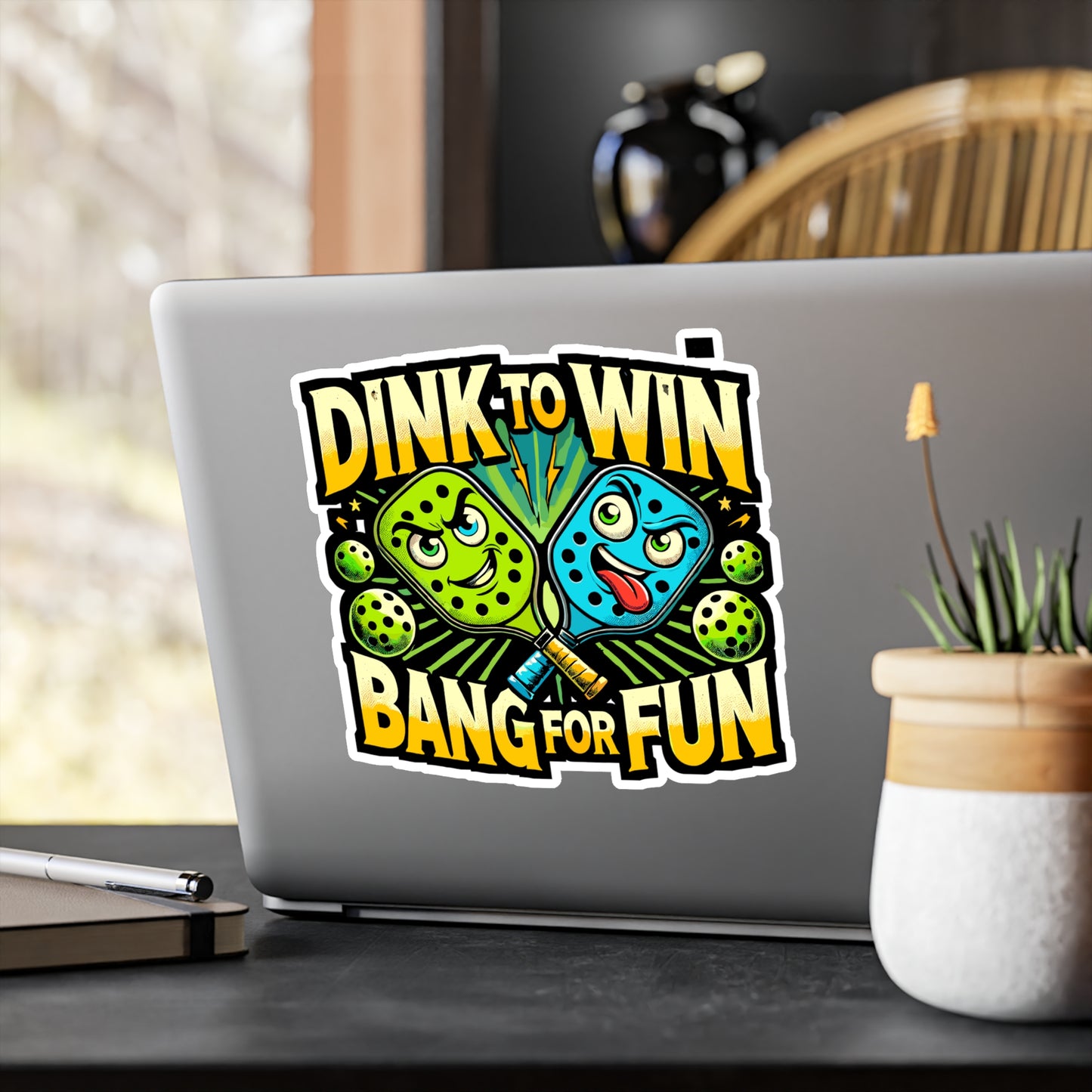 Dink to Win Bank for Fun - Pickleball Sticker for Laptop Sticker. Water Bottle Sticker, Vinyl Dink Decal - Pickleball Gift