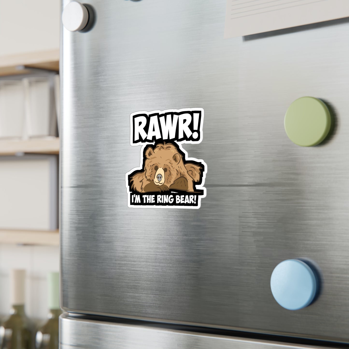Rawr! I'm The Ring Bear! - Ring-bearer Sticker for Laptop Sticker. Water Bottle Sticker, Vinyl Excavator Decal - Ring-bearer Gift