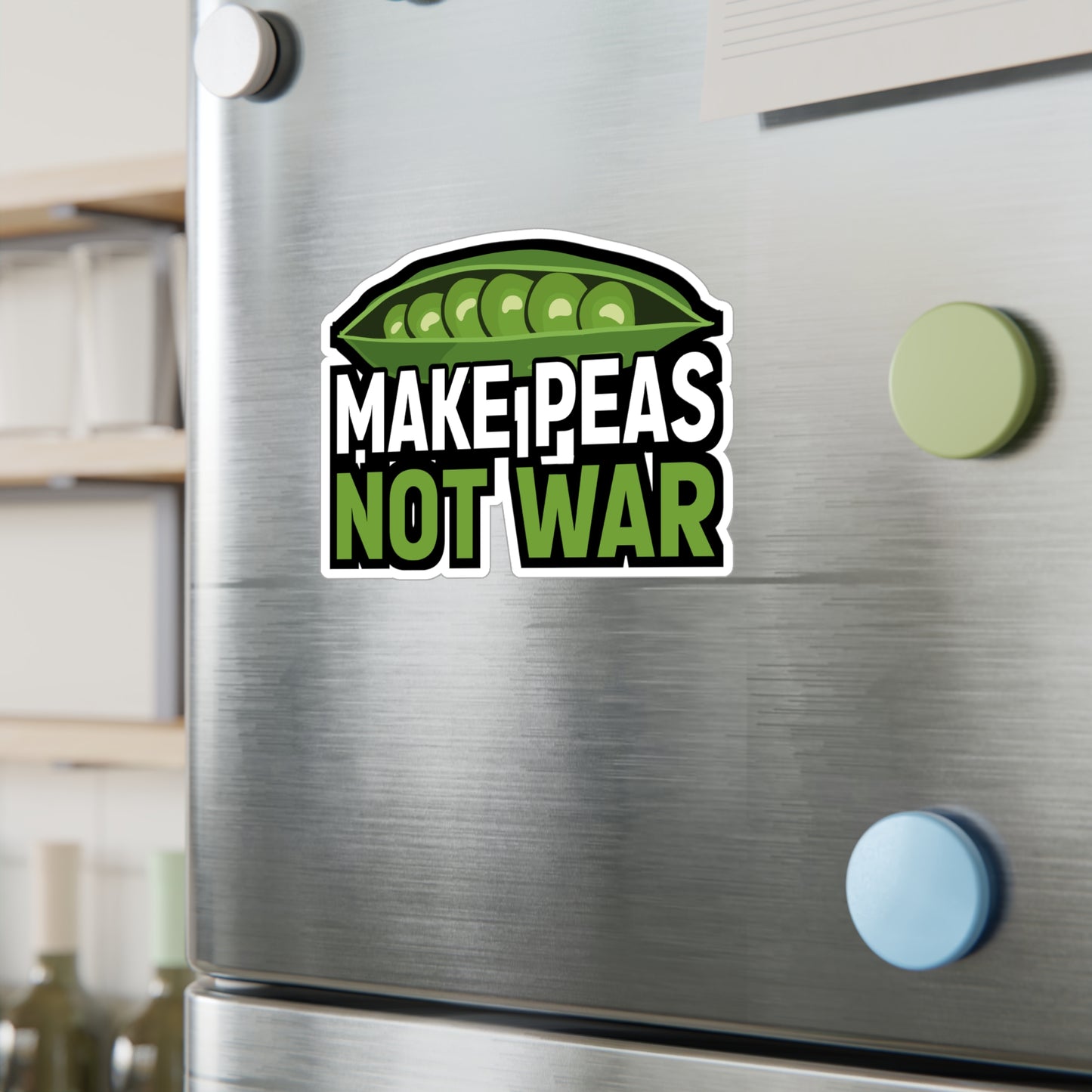Make peas, not war - Plant-based Sticker for Laptop Sticker. Water Bottle Sticker, Vinyl Vegan Decal - Plant-based Gift