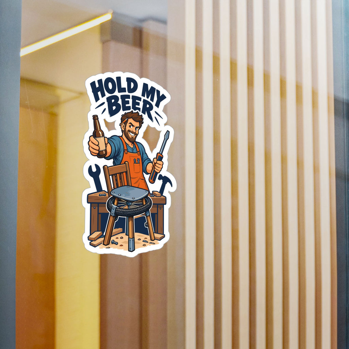 Upcycling Sticker - Hold My Beer Art Decals for Laptop and Water Bottle, Celebrating Recycling and Sustainability