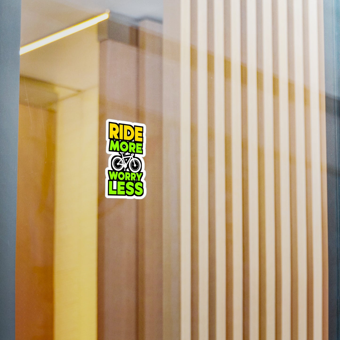 Ride more, worry less   - Cycling Sticker for Window Laptop Sticker. Water Bottle Sticker, Vinyl Cyclist Decal - Cycling Gift