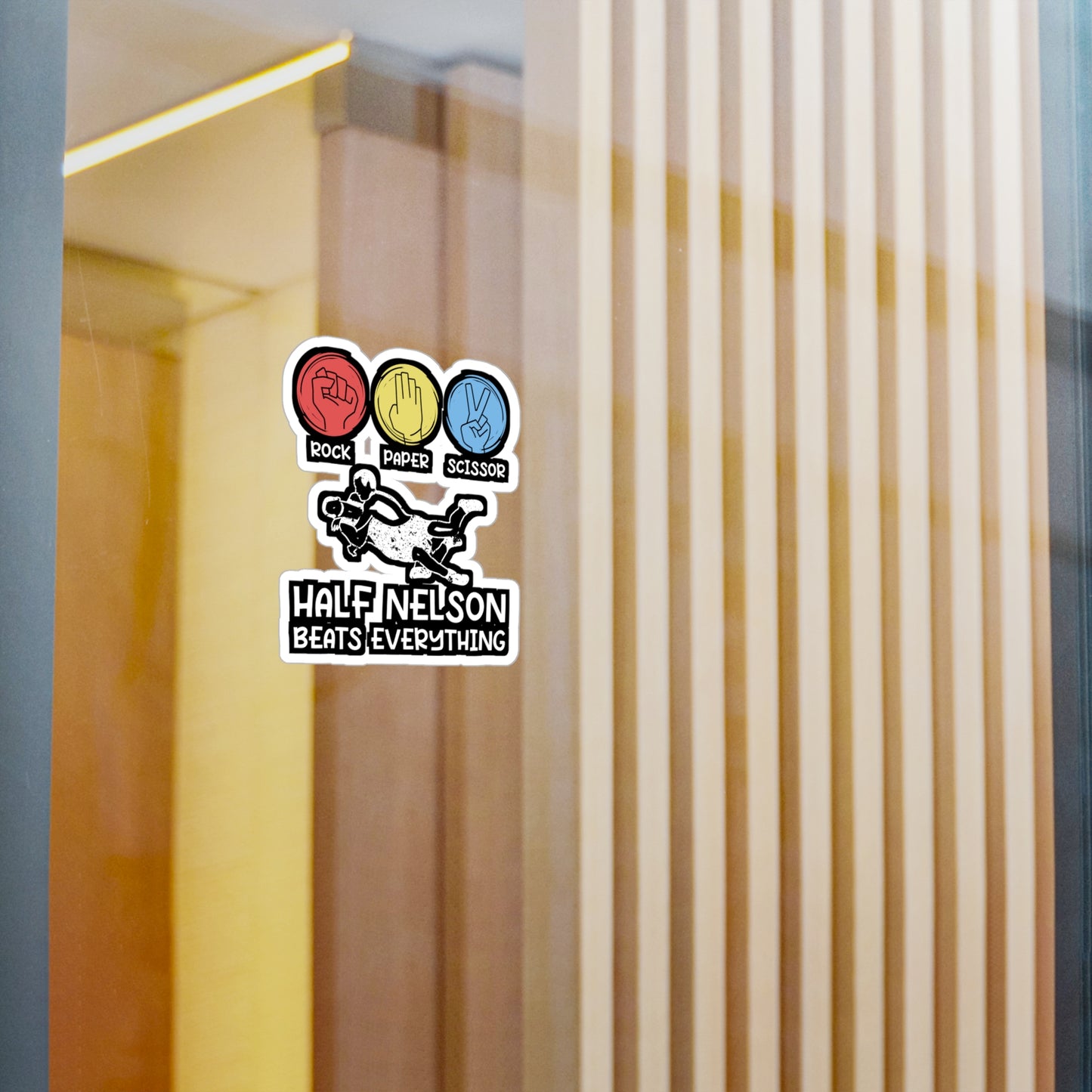 Rock Paper Scissor - Wrestle Sticker for Wall, Laptop, Window, Truck, Car Wrestle Gift Vinyl Wrestling Decal Sticker