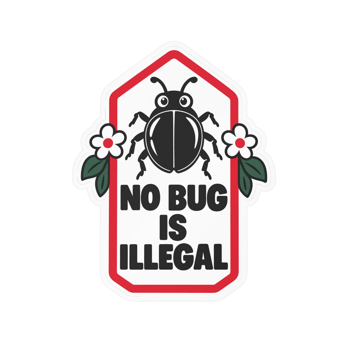Plants Sticker No Bug Is Illegal – Nature-Inspired Dandelion Design with a Friendship Message, Decals for Laptop and Water Bottle