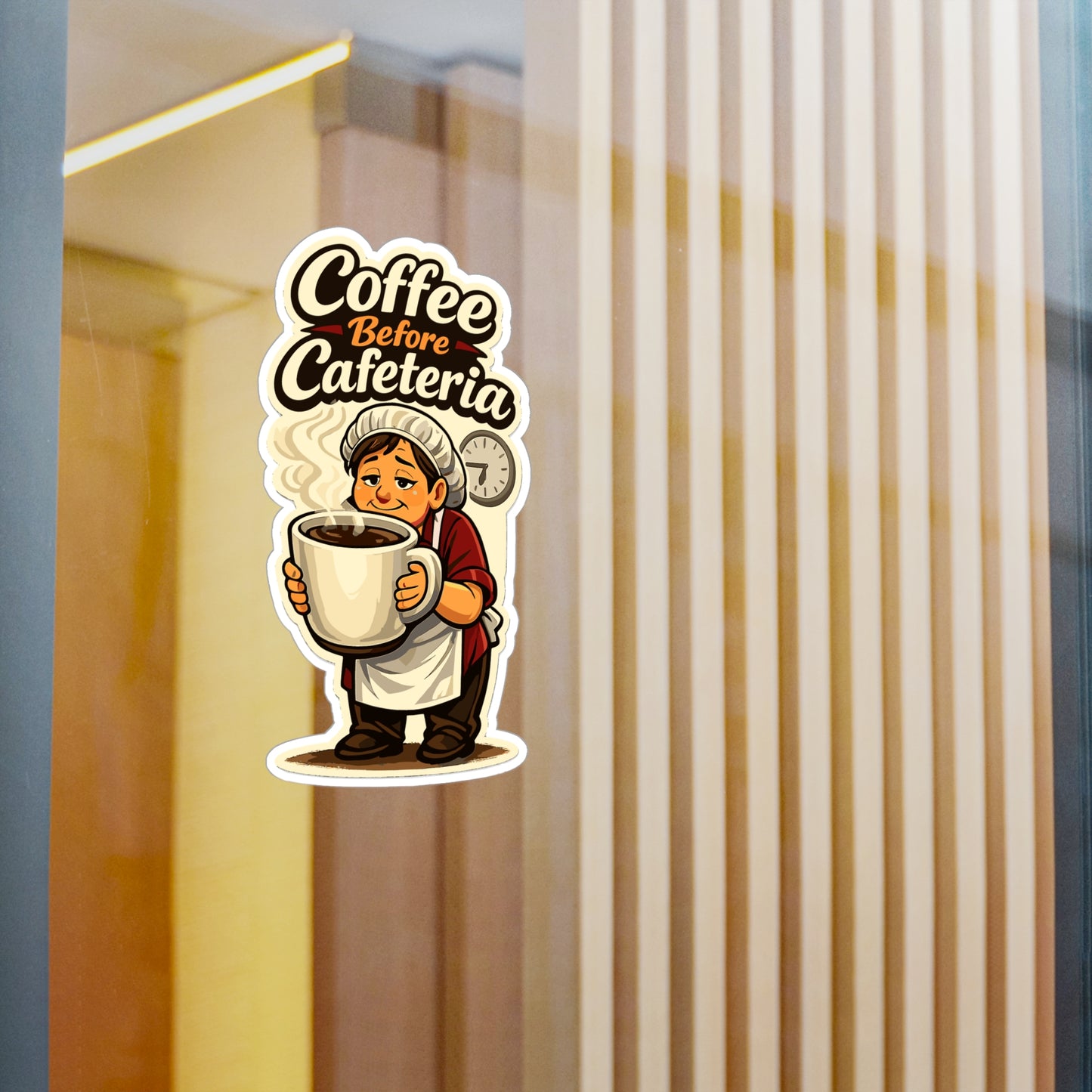 Lunch Lady Sticker Coffee Before Cafeteria Funny School Canteen Decals Waterproof Vinyl for Laptop Water Bottle