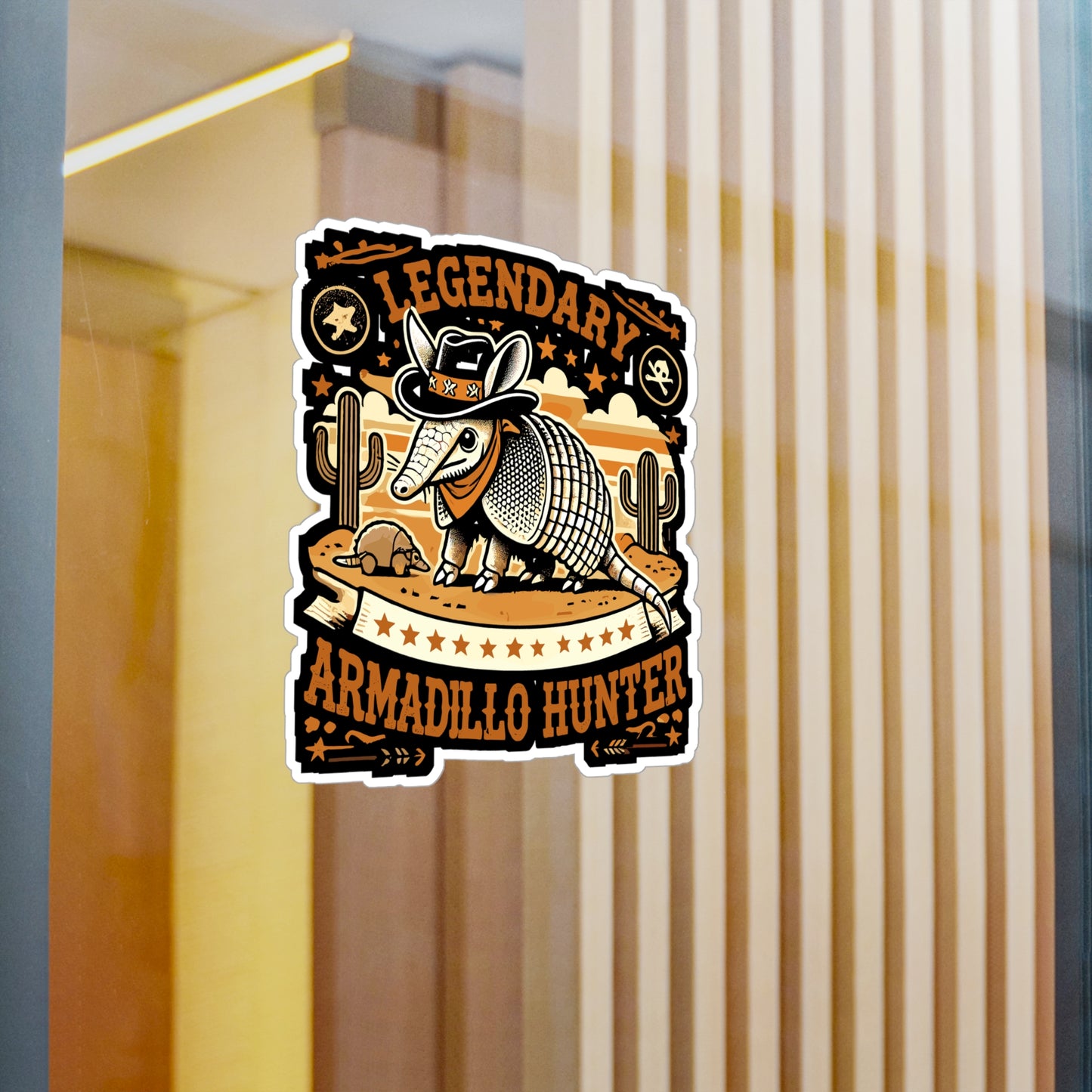 Legendary Armadillo Hunter - Armadillo Sticker for Laptop Sticker. Water Bottle Sticker, Vinyl Desert animal Decal - Armadillo Gift