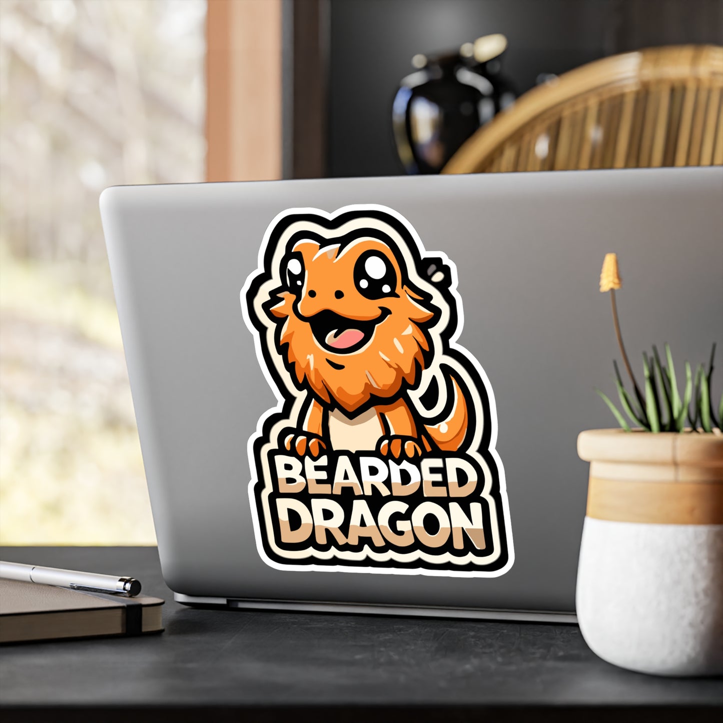 Bearded Dragon - Lizards Sticker for Car Window Laptop Sticker. Water Bottle Sticker, Vinyl Beardies Decal, Reptile Sticker - Lizards Gift