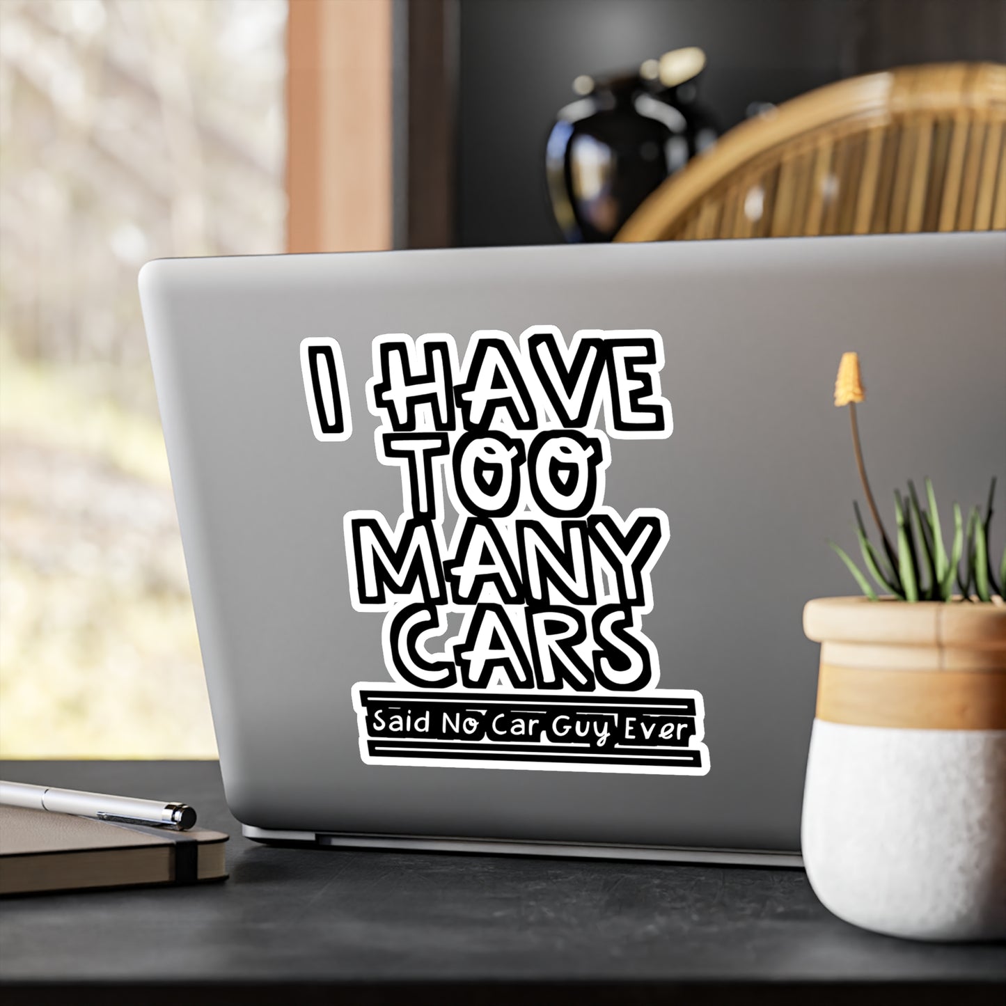 I Had Too Many Cars Said No Car Guy Ever - Car-salesman Sticker for Laptop Sticker. Water Bottle Sticker, Vinyl Auto Decal - Car-salesman Gift