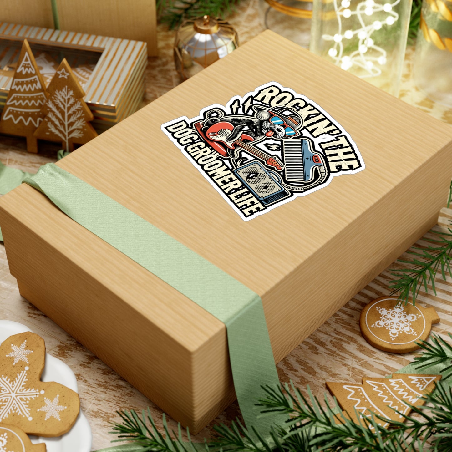 Rockin' The Dog Groomer Life - Dog groomer Sticker for Laptop Sticker. Water Bottle Sticker, Vinyl Coffee Decal - Dog groomer Gift