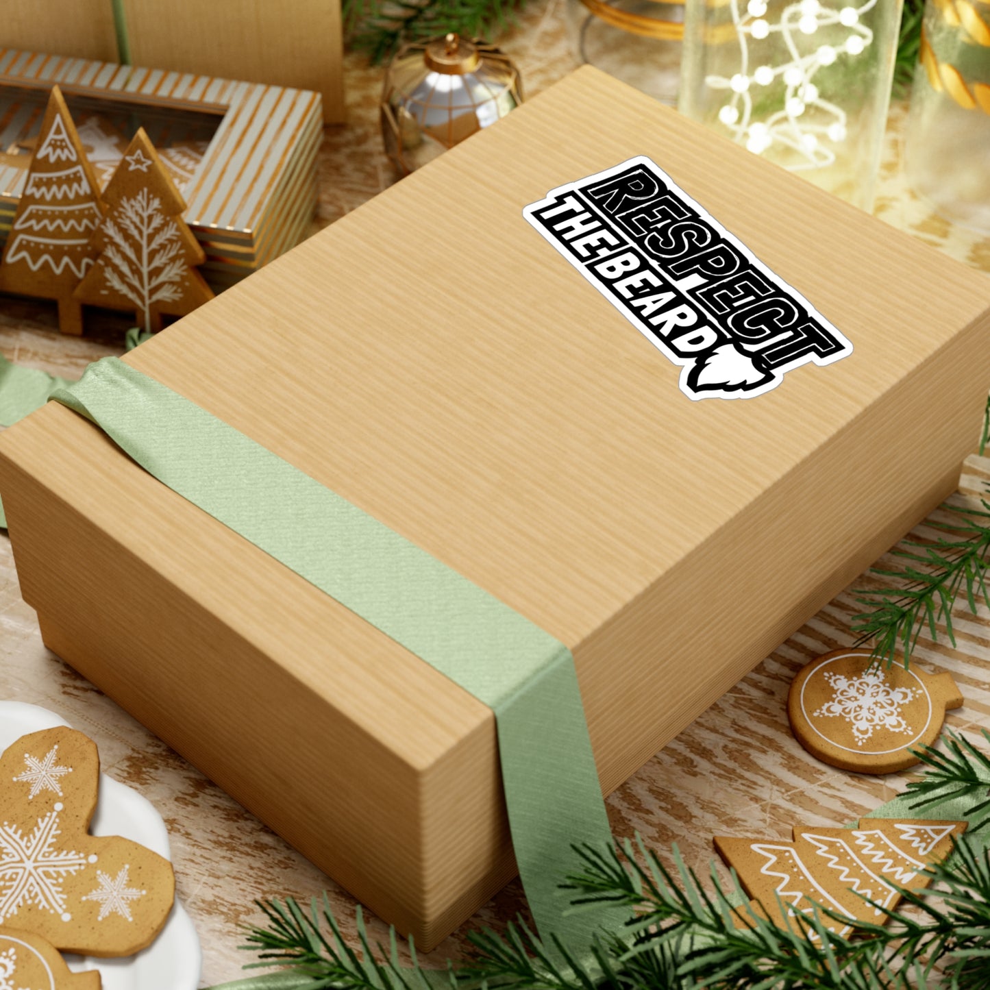 Respect The Beard - Beard Sticker for Car Window Laptop Sticker. Water Bottle Sticker, Vinyl Bearded Decal, Man Sticker - Beard Gift