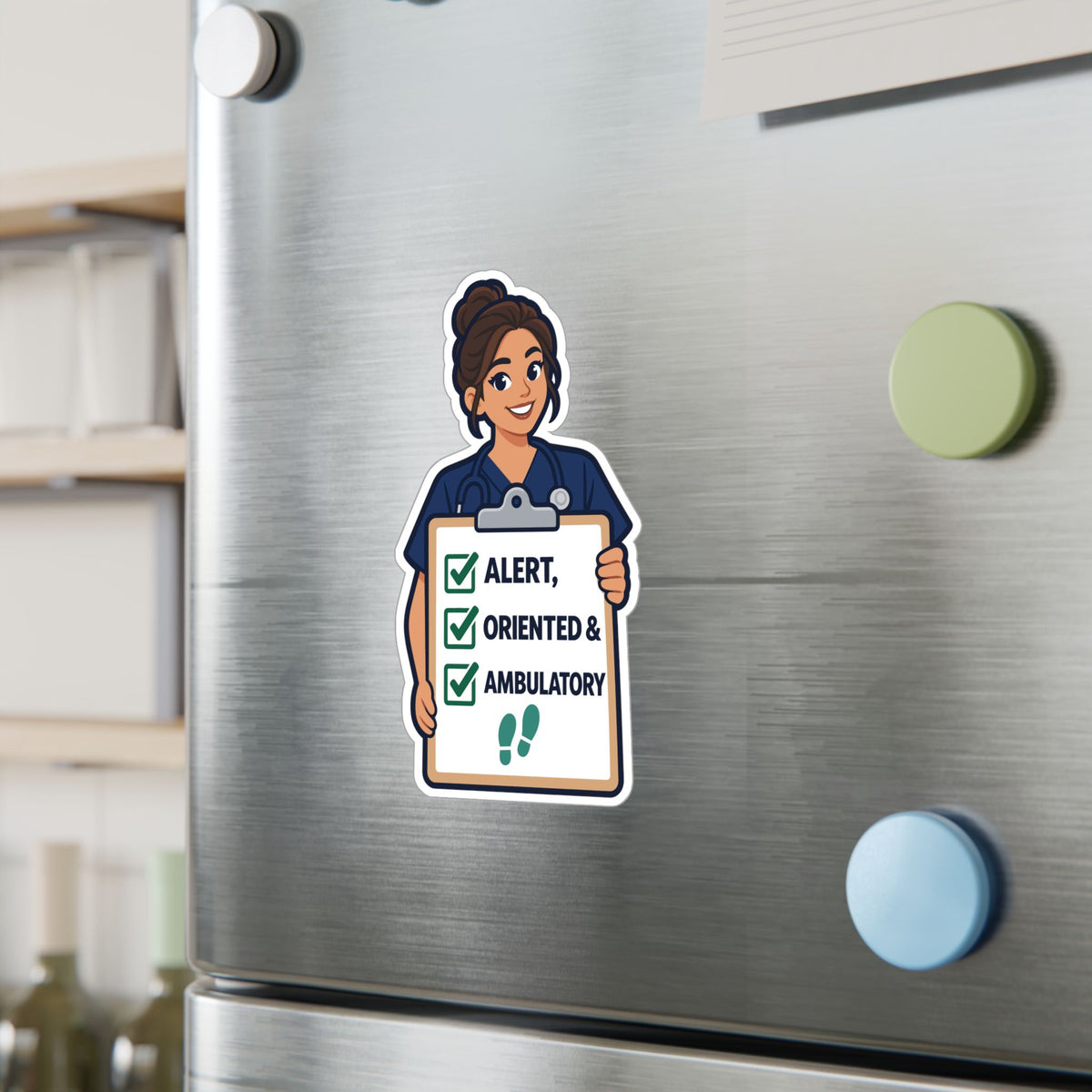 Nurse Sticker – Alert, Oriented & Ambulatory Nursing Student Vinyl Decals for Laptop and Water Bottle